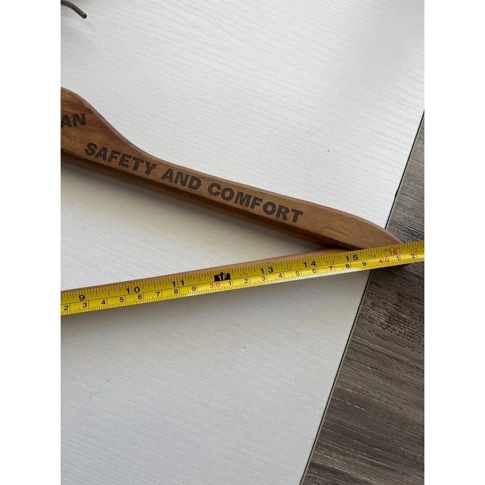 MCM Vintage Pullman &‎ Larken Clothes Wooden Suit Hangers Advertising Set of 2